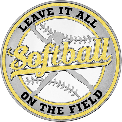 Gold "Softball" with Gold Outer Circular Borders